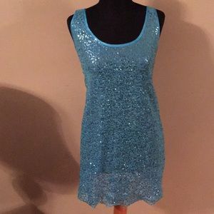 Blue sequin beach cover Victoria secret